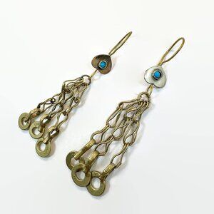 Vintage Boho Earrings Afghan: Chains Middle Eastern Bohemian Belly Dance
